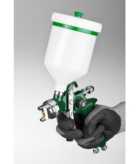 Пневмокраскопульты: Краскопульт пневматический KRAFTOOL AirKraft 1.7мм HVLP, с верхним бачком [06522-1.7] фотографии