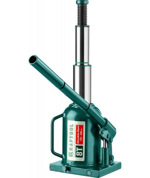 Домкраты: Домкрат двухштоковый бутылочный KRAFTOOL DOUBLE RAM 8т 170-430мм с увеличенным подъемом [43463-8] фотографии
