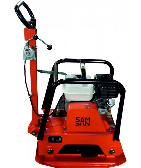Виброплиты, вибраторы: Виброплита реверсивная Samsan RP321 73X37см, двигатель Honda GX 160, 4-тактный, одноцилиндровый, 5.5 л/с, частота 4000 виб./мин, центробежная сила 30,5 кН, глубина уплотнения 50 см фотографии
