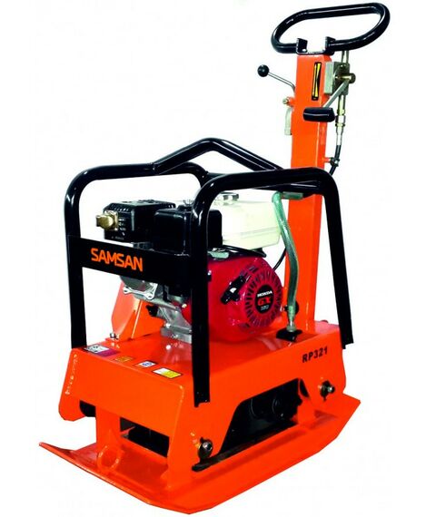 Виброплиты, вибраторы: Виброплита реверсивная Samsan RP321 73X37см, двигатель Honda GX 160, 4-тактный, одноцилиндровый, 5.5 л/с, частота 4000 виб./мин, центробежная сила 30,5 кН, глубина уплотнения 50 см фотографии
