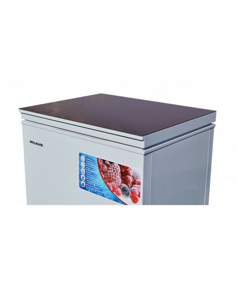 Морозильные камеры: Морозильный ларь WILLMARK CF-120G компрессор TOSHIBA, до -24С, 105л, 1 корз. стеклянная крышка фотографии