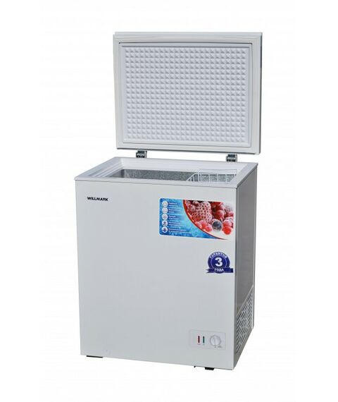 Морозильные камеры: Морозильный ларь WILLMARK CF-120G компрессор TOSHIBA, до -24С, 105л, 1 корз. стеклянная крышка фотографии