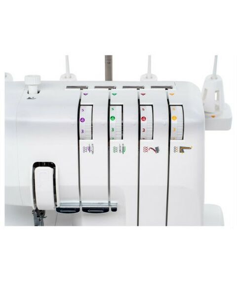Швейные машинки: Оверлок Necchi 4455D 2, 3, 4-ниточный шов, дифференциальная подача, скорость 1200 стежков/мин фотографии