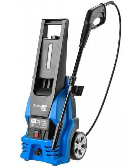 Мойки высокого давления: Мойка высокого давления Зубр Профессионал АВД-П140 макс. 140Атм, 350л/ч, 1400Вт, колеса, бесщет. двигатель, АВТО-СТОП, 5м шланг фотографии