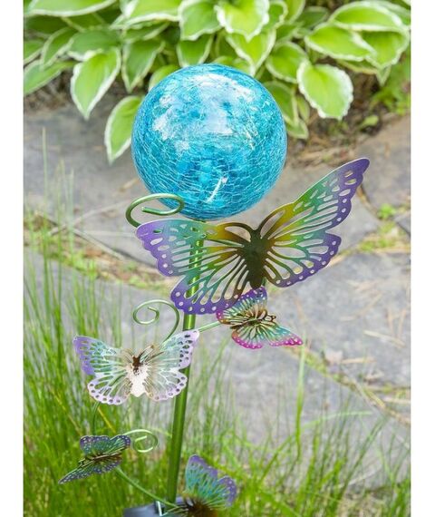 Садовые светильники: Светильник садовый  ЧУДЕСНЫЙ САД 689-B Бабочки наземный, синий фотографии