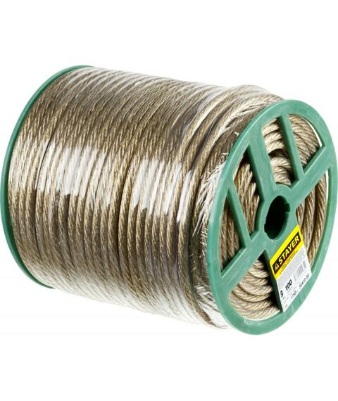 Такелажный крепеж: Трос стальной в полимерной оболочке STAYER d=8,0 мм, L=100 м [30410-80] фотографии