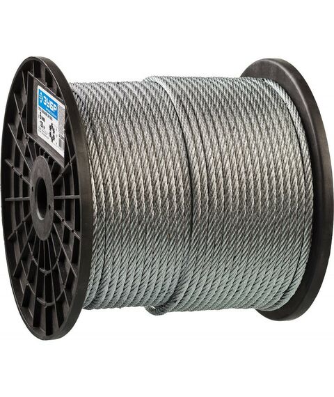 Такелажный крепеж: Трос стальной оцинкованный Зубр Профессионал d=6 мм, L=120 м DIN 3055 [4-304110-06] фотографии