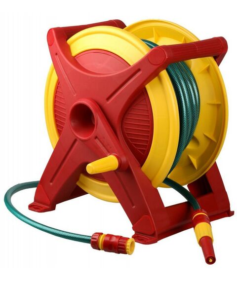 Шланги, системы водопровода и автополива: Шланг поливочный набор на катушке GRINDA HS-25 1/2" 25 м [8-428441_z01] фотографии