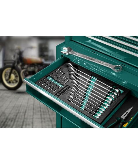 Наборы инструментов и ключи: Набор комбинированных гаечных ключей KRAFTOOL 27079-H18E 18 шт, 6 - 32 мм фотографии