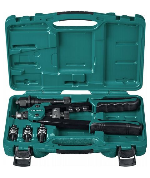 Заклепочники: Комбинированный компактный двуручный заклепочник KRAFTOOL Combo2-M10 в кейсе [31181] фотографии