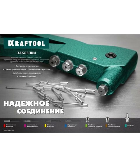 Заклепки: Нержавеющие заклепки KRAFTOOL Inox 4.8 х 30 мм 250 шт [311705-48-30] фотографии