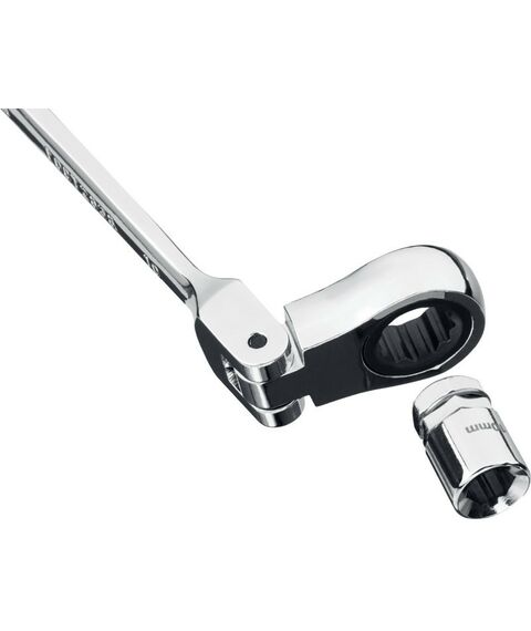 Наборы инструментов и ключи: Набор комбинированных гаечных ключей трещоточных шарнирных с адаптерами Зубр 27102-H10 10 шт, 8 - 19 мм фотографии