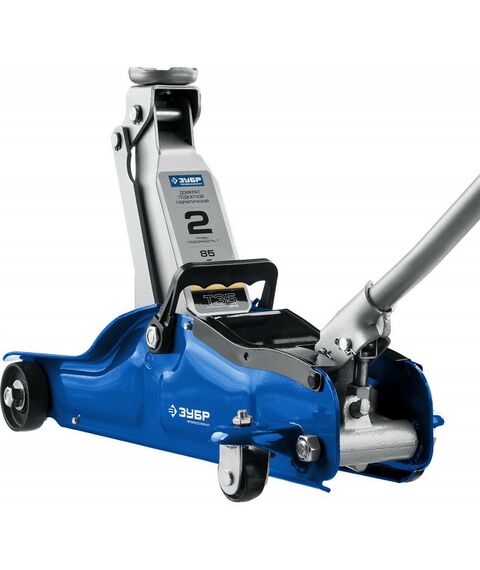 Домкраты: Подкатной домкрат Зубр Профессионал Т-35-K 2т 85-330мм, с низким подхватом, в кейсе [43056-2-K] фотографии