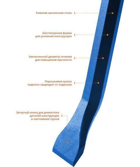 Столярно-слесарный инструмент: Лом монтажный Зубр ТИТАН 1300 мм 25 мм, шестигранный [21805-130] фотографии