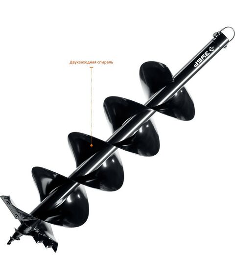 Шнеки для мотобуров: Шнек для мотобуров для мерзлого грунта Зубр d=200 мм, двухзаходный [7052-20] фотографии