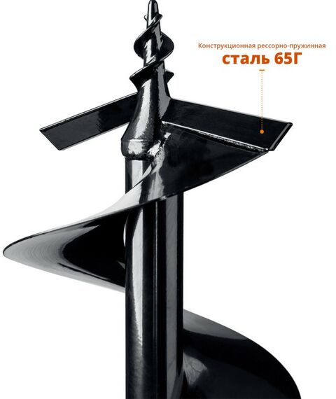 Шнеки для мотобуров: Шнек для мотобуров по грунту Зубр d=250 мм, однозаходный [7051-25] фотографии