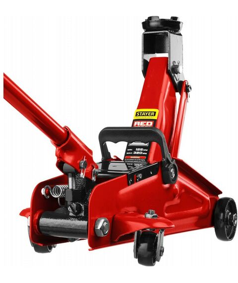 Домкраты: Подкатной домкрат для легковых а/м STAYER RED FORCE R-22 2т 125-320мм в кейсе [43152-2-K] фотографии