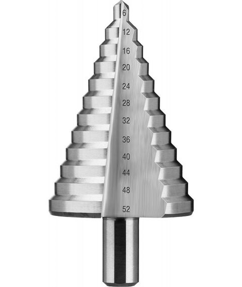 Буры, пики, коронки, сверла: Сверло ступенчатое Зубр 29670-6-52 4-52мм, 12 ступеней, сталь Р6М5 фотографии