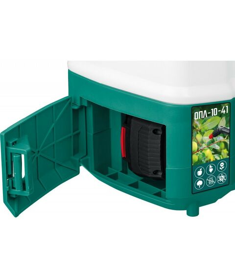 Опрыскиватели садовые: Опрыскиватель аккумуляторный Зубр ОПЛ-10-41 10 л бак, 1 АКБ (4Ач), Li-Ion 18В фотографии