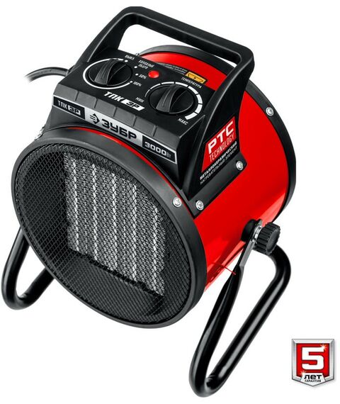 Тепловые пушки: Электрическая тепловая пушка Зубр ТПК-3Р 3 кВт, МКН фотографии