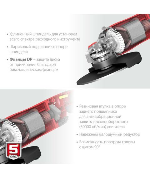 Угловые шлифмашинки (болгарки): УШМ (болгарка) Зубр УШМ-230-2405 П 230 мм, 2400 Вт, компакт фотографии