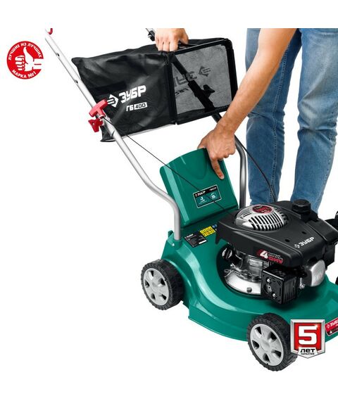 Газонокосилки: Газонокосилка бензиновая Зубр ГБ-400 400 мм 2.5 л.с. фотографии