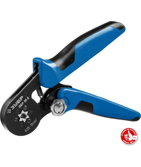 Электромонтажный инструмент: Пресс-клещи для втулочных наконечников Зубр Профессионал ПКР-10-6 0.25 - 10 мм.кв [22678] фотографии