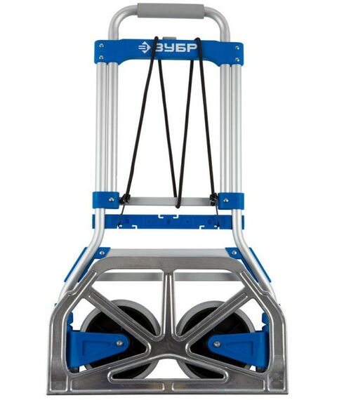 Тележки хозяйственные: Складная хозяйственная тележка Зубр ТР-90 до 90кг, каркас и платформа из алюминия, платформа 48.5 х 28.5см, колёса d13см, вес 4.65кг [38750-90] фотографии