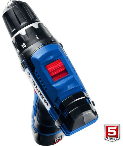 Дрели и шуруповерты: Дрель-шуруповерт Зубр Профессионал DL-121-22F 12В + LED фонарь, 2 АКБ (2Ач), в кейсе [DL-121-22F] фотографии