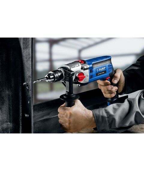 Дрели и шуруповерты: Дрель ударная Зубр Профессионал ДУ-П850-2 ЭРМК 850 Вт, 2-х скоростная, кейс фотографии