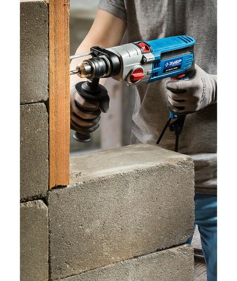 Дрели и шуруповерты: Дрель ударная Зубр Профессионал ДУ-П850-2 ЭРМК 850 Вт, 2-х скоростная, кейс фотографии