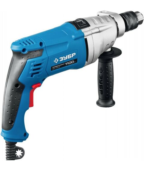 Дрели и шуруповерты: Дрель ударная Зубр Профессионал ЗДУ-1100-2 ЭРМКМ2 1100 Вт, 2-х скоростная, кейс фотографии