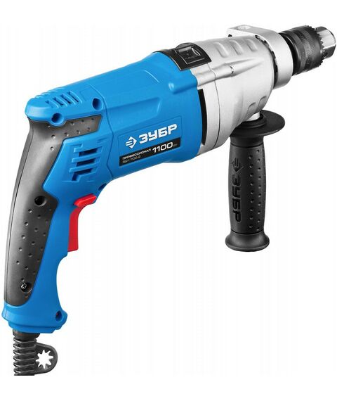 Дрели и шуруповерты: Дрель ударная Зубр Профессионал ЗДУ-1100-2 ЭРММ2 1100 Вт, 2-х скоростная дрель фотографии