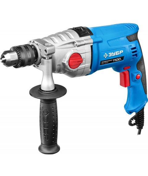 Дрели и шуруповерты: Дрель ударная Зубр Профессионал ЗДУ-1100-2 ЭРММ2 1100 Вт, 2-х скоростная дрель фотографии