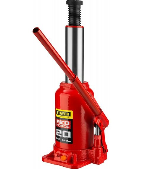 Домкраты: Домкрат бутылочный гидравлический STAYER RED FORCE 20т 242-452мм [43160-20_z01] фотографии