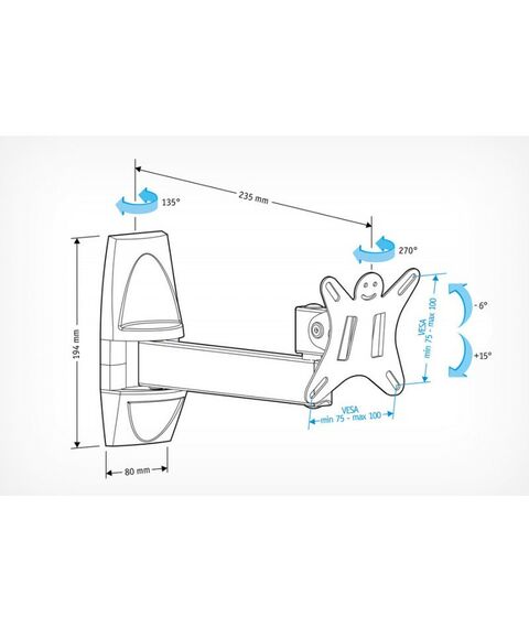 Крепеж для аудио-видео техники: Кронштейн Holder LCDS-5004 металлик фотографии