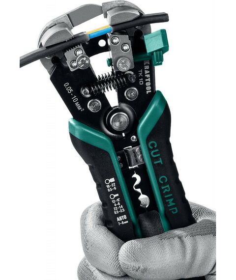 Электромонтажный инструмент: Стриппер автоматический многофункциональный KRAFTOOL TK-10 0.05 - 10 мм2 [22639] фотографии