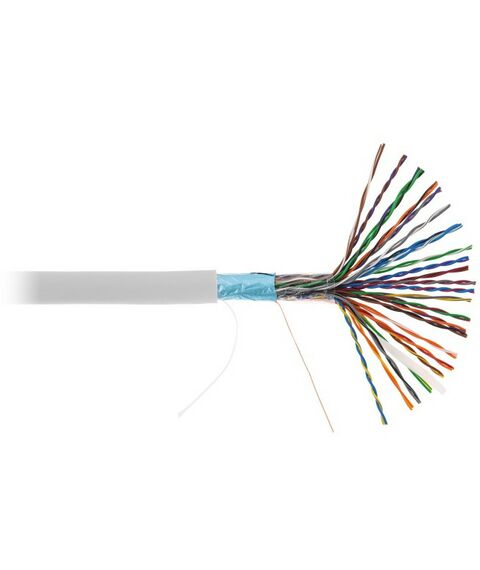 Кабель и разъемы: Кабель Netlan EC-UF025-5-PVC-GY-3 F/UTP 25 пар, Кат.5 (Класс D), 100МГц, одножильный, BC (чистая медь), внутренний, PVC нг(B), серый, 305м фотографии