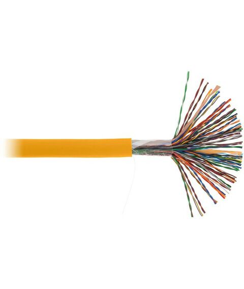 Кабель и разъемы: Кабель Netlan EC-UU050-5-LSZH-OR-3 U/UTP 50 пар, Кат.5 (Класс D), 100МГц, одножильный, BC (чистая медь), внутренний, LSZH нг(B)-HF, оранжевый, 305м фотографии