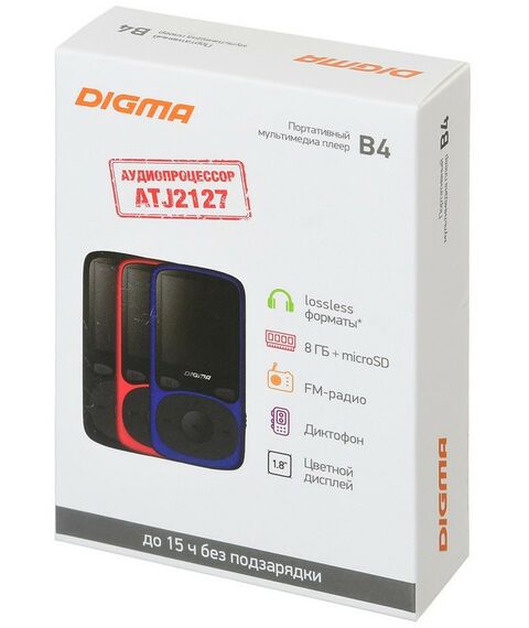 MP3-плееры: Проигрыватель Digma B4 MP3 Player, FM Tuner, 8Gb, MicroSD, LCD 1.8", диктофон, USB, Li-Pol [B4BK-Black] фотографии