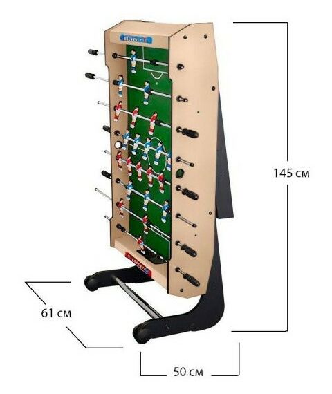 Настольный футбол: Настольный футбол кикер JX-Sports Maccabi Mini 121x61x81, светлый, складной фотографии