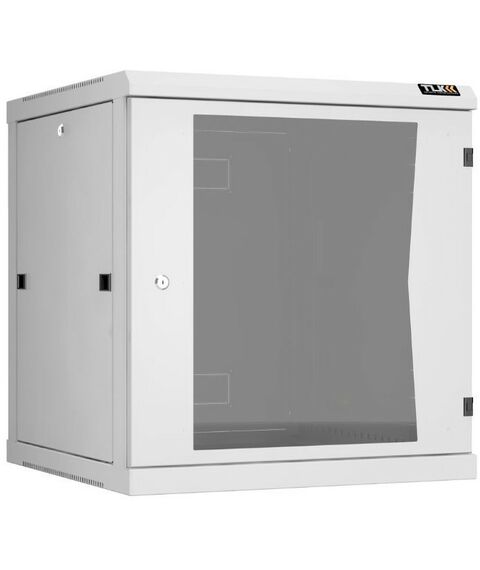 Шкафы и стойки: Настенный разборный шкаф TLK TWC-126060-R-G-GY 19", 12U, стеклянная дверь, Ш600хВ636хГ600мм, 2 пары монтажных направляющих, серый фотографии