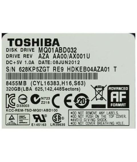 Жесткие диски для ноутбуков: Жесткий диск для ноутбука Toshiba 1Tb 2.5" 5400rpm 128Mb [MQ04ABF100] фотографии