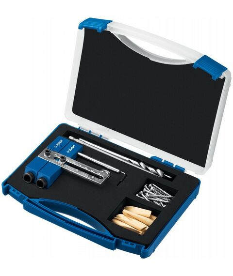 Принадлежности для электроинструмента: Кондуктор регулируемый Зубр 30081 для глухих отверстий, два отверстия, в кейсе фотографии