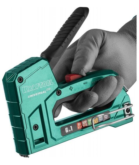 Степлеры: Универсальный алюминиевый степлер 6-в-1 KRAFTOOL Universal-HD 53(6-14мм)/140(8-14мм)/13/ 53F/300/500 [3188] фотографии