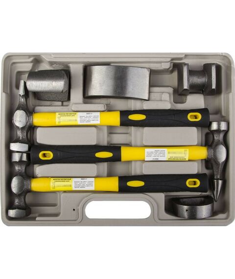 Столярно-слесарный инструмент: Набор: молотки рихтовочные с правками STAYER MAXFLAT 7 предметов ст/пл рукоятки [20322-H7] фотографии