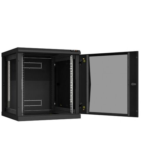 Шкафы и стойки: Настенный разборный шкаф TLK TWC-126060-R-G-BK 19", 12U, стеклянная дверь, Ш600хВ636хГ600мм, 2 пары монтажных направляющих, черный фотографии