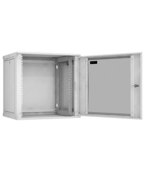 Шкафы и стойки: Настенный разборный шкаф TLK TWI-126045-R-G-GY 19", 12U, стеклянная дверь, Ш600хВ569хГ450мм, 1 пара монтажных направляющих, серый фотографии