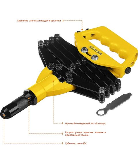 Заклепочники: Заклепочник рычажно-складной STAYER PRO-FIX [3115_z01] фотографии