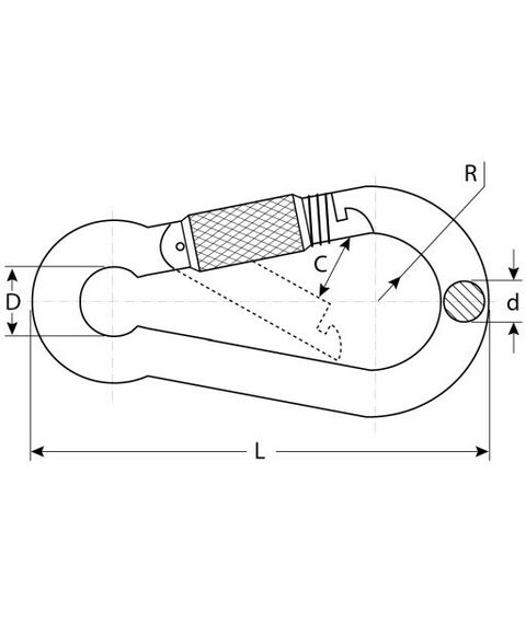 Такелажный крепеж: Карабин с предохранительной гайкой Зубр 12мм DIN 5299D, 8 шт, оцинкованный [4-304555-12] фотографии